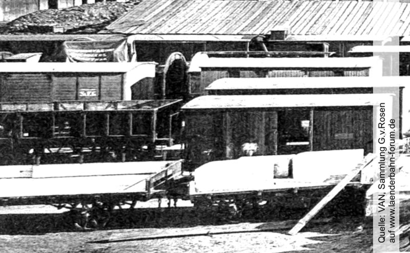 Bild Offene Güterwagen 1872 im Bahnhof Regensburg