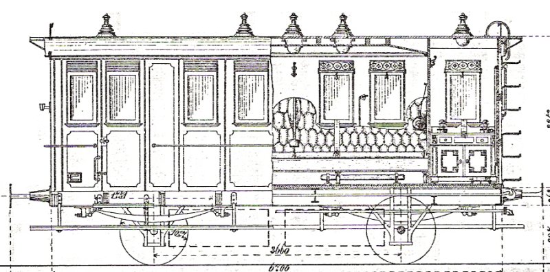 Bild Abb. 10.  Salonwagen A. 3., Seitenansicht 1888, VAN
